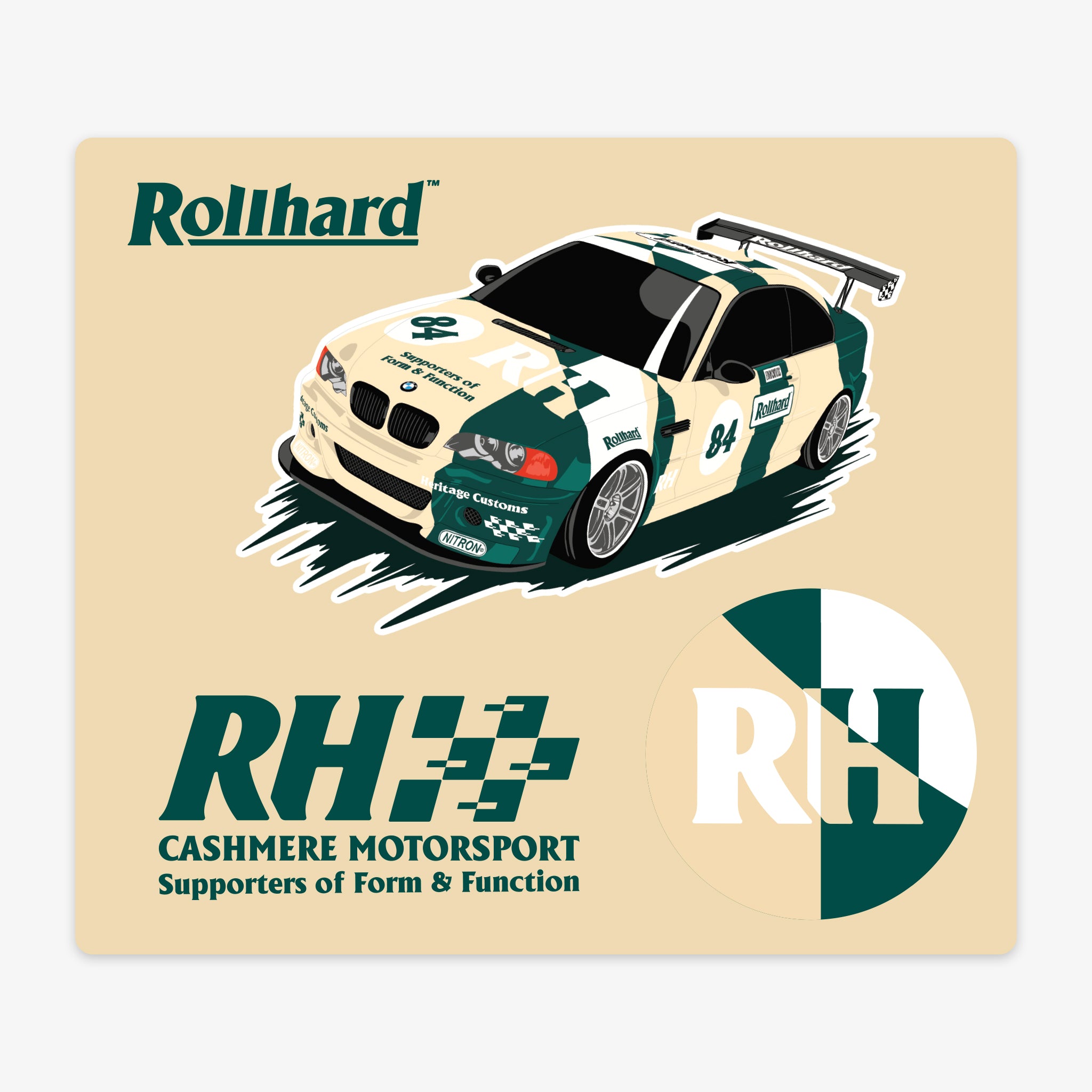 Rollhard x Cashmere Motorsport E46 M3 Sticker Sheet