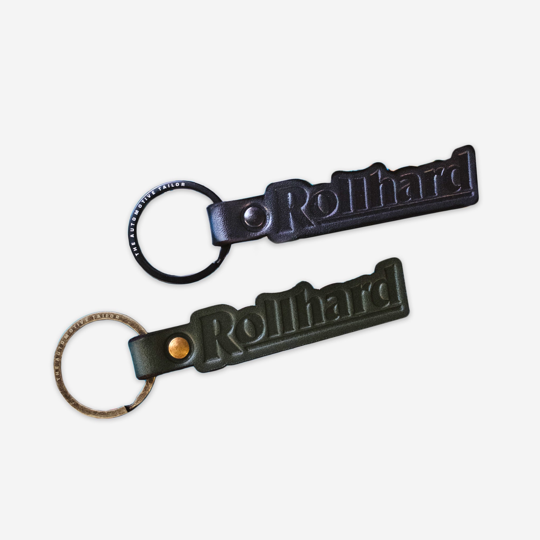 Leather Keyring - Black/Green/Tan